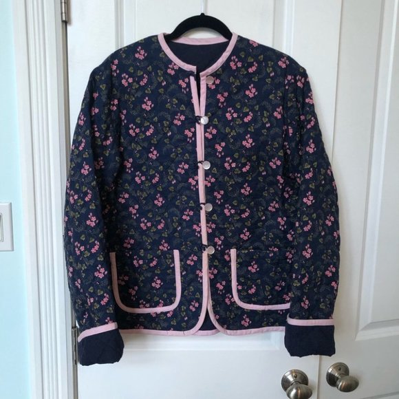 Vintage Handmade Quilted Floral Cottagecore Cozy Button Up Jacket - Picture 7 of 7